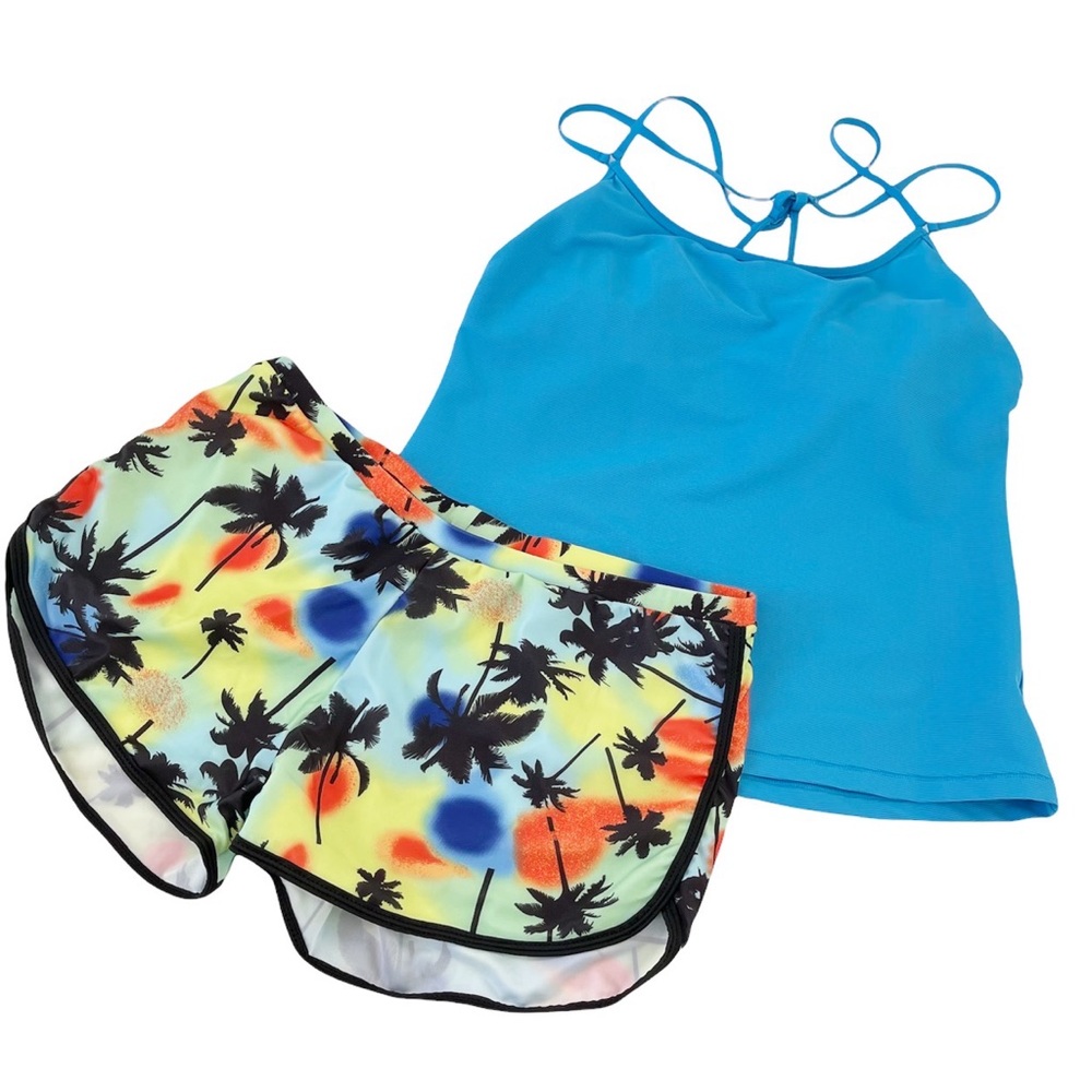 Junior Women’s Tropical Palm Tree Design Swim Shorts Sz XXL NWOT